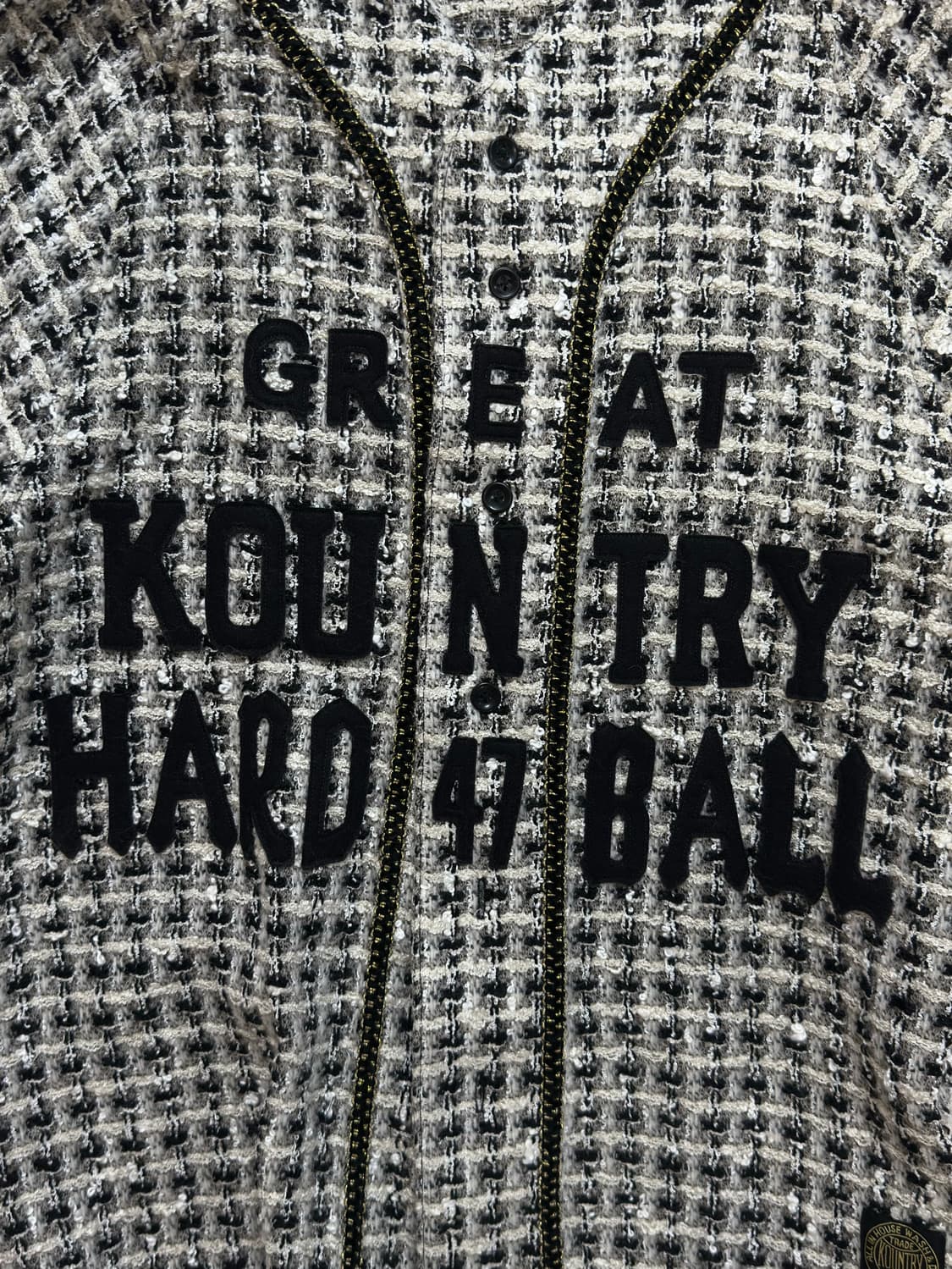 캐피탈 팬시 트위드 그레이트 컨트리 베이스볼 셔츠 화이트 상품이미지2