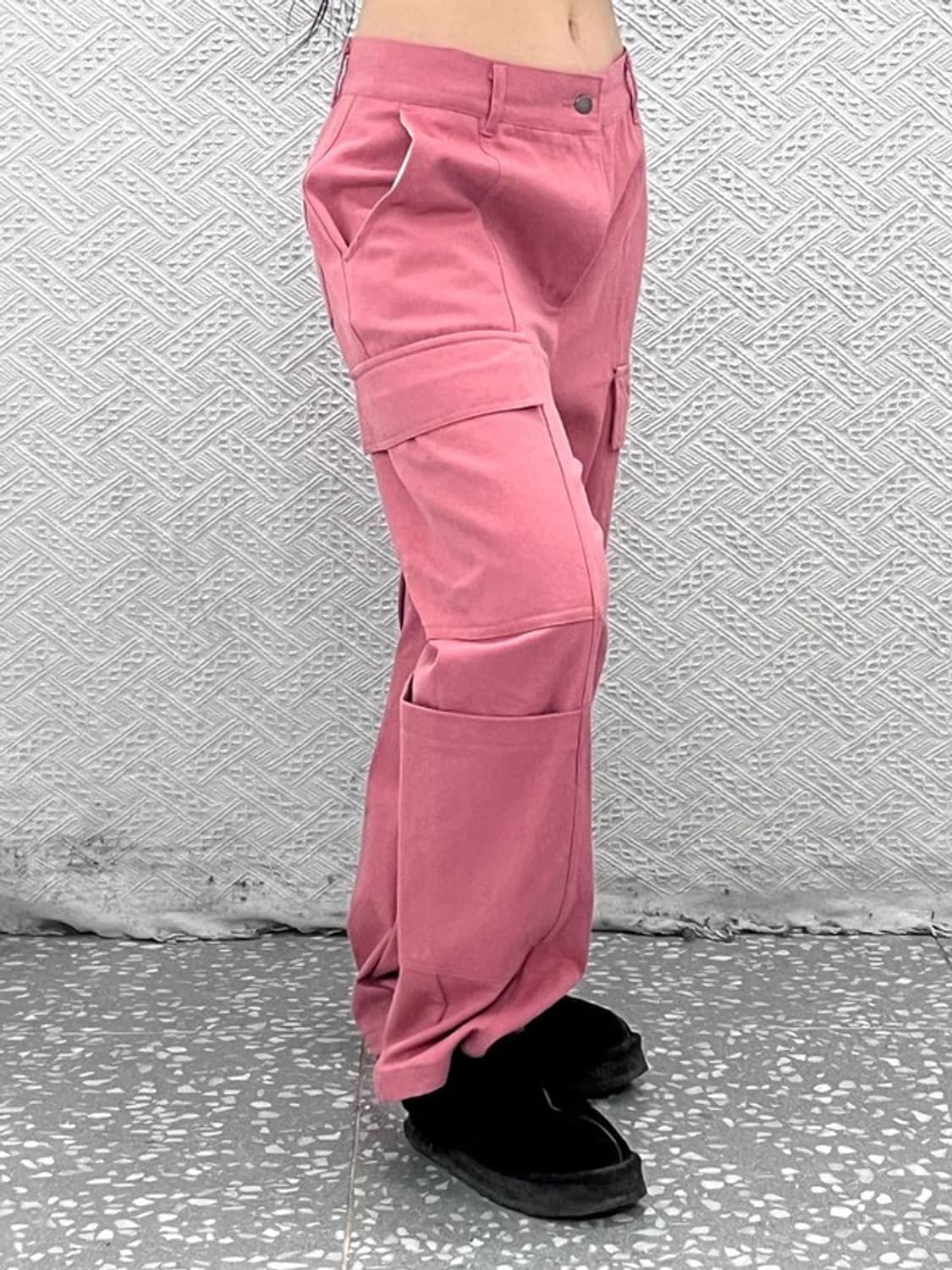 네스티킥 빈티지 스트릿 Y2K 핑크코랄 카고팬츠 L C08075 상품이미지2