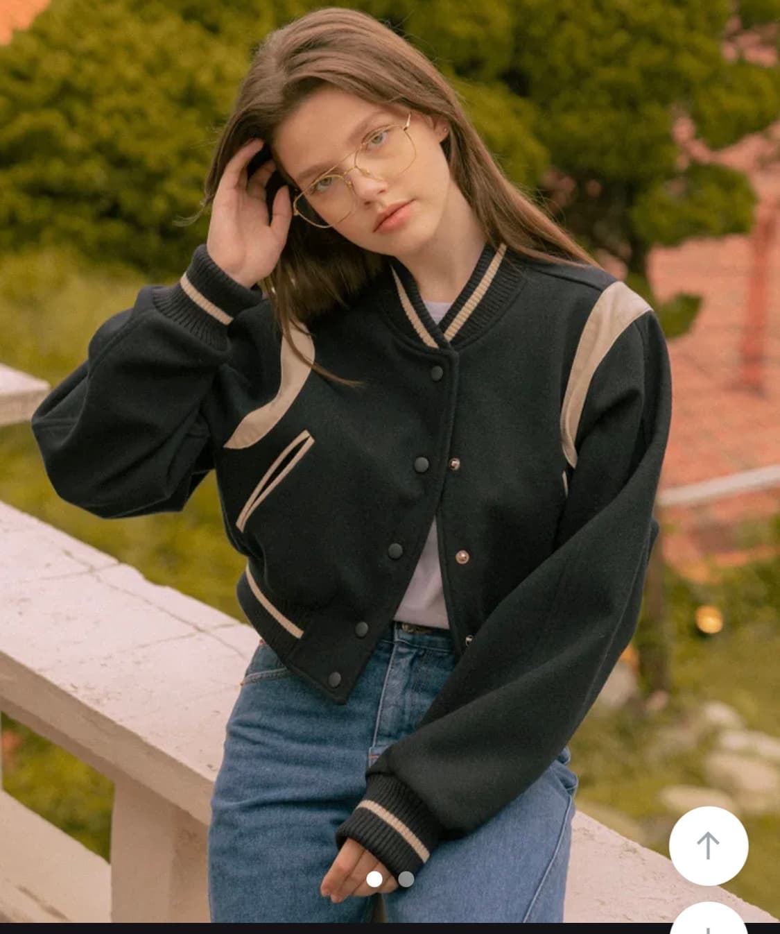 새상품 반원아뜰리에 울 바시티 자켓 상품이미지1