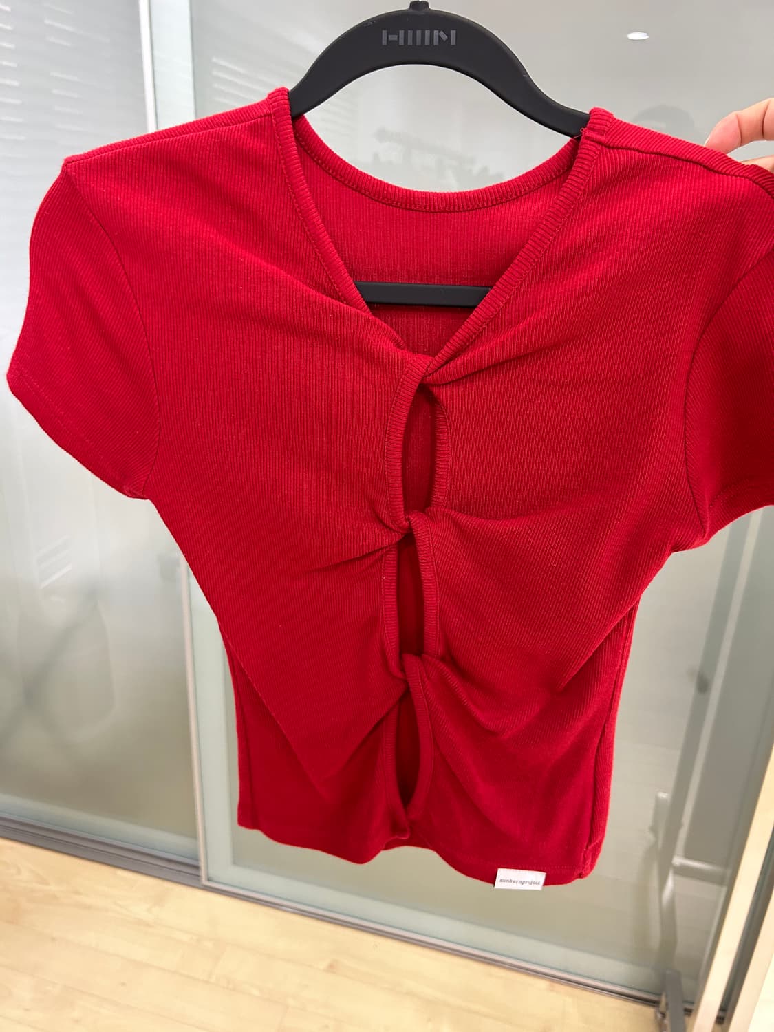 썬번프로젝트 투웨이 트위스트 티셔츠 레드 상품이미지1