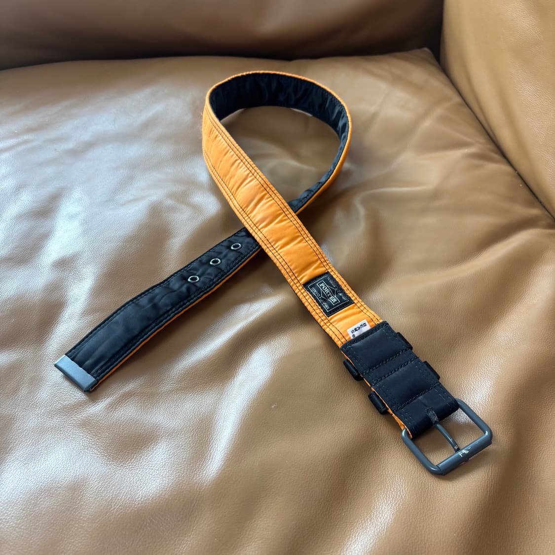 PORTER BEAMS 포터 빔즈 콜라보 탱커 벨트 블랙 오렌지 상품이미지3