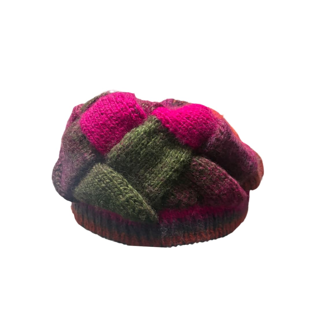 빈티지 컬러믹스 꽈배기털 모자 상품이미지3