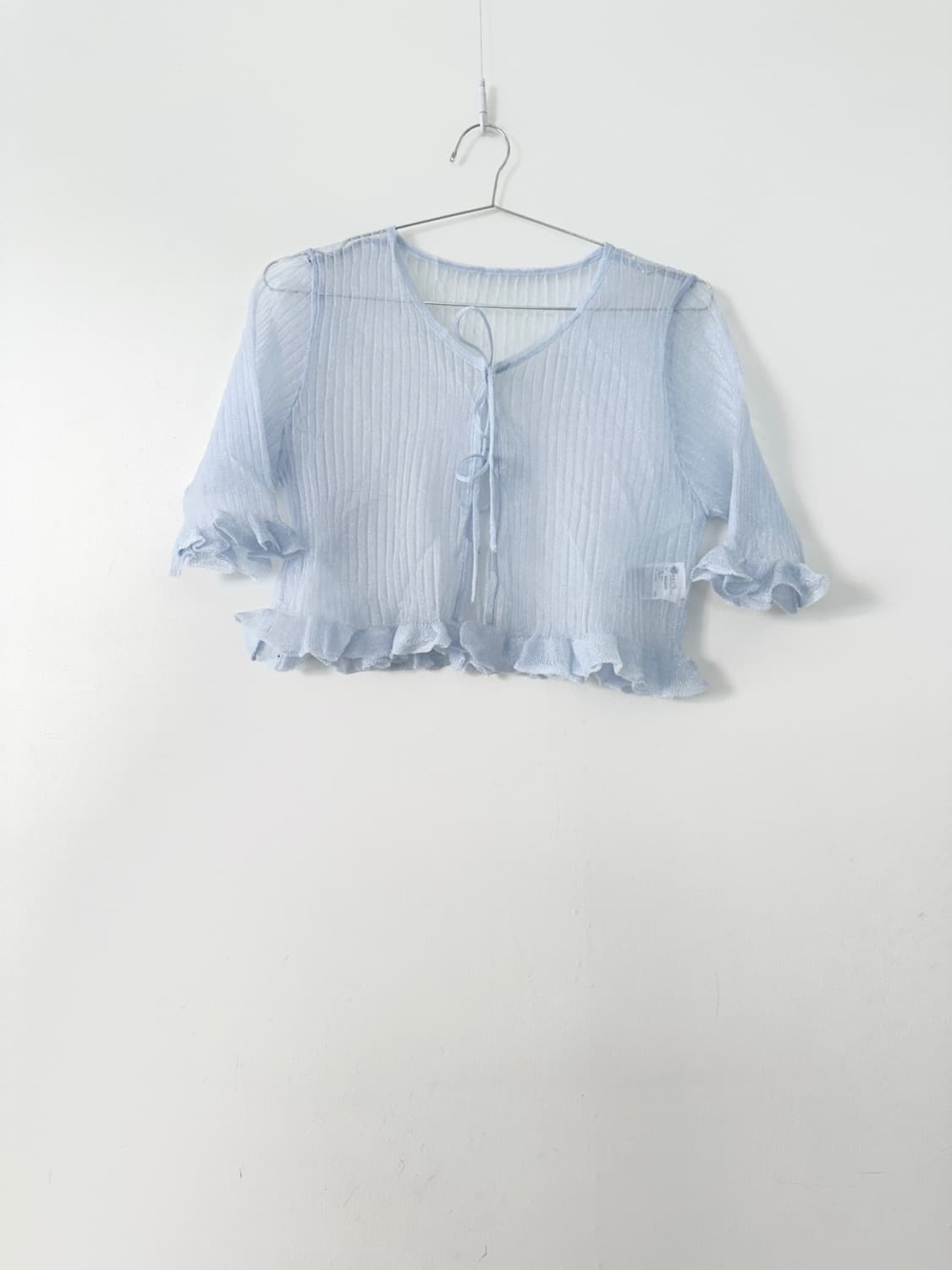 Ruffle open strap cardigan / sora 상품이미지1