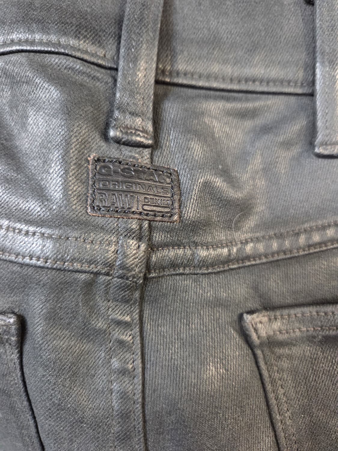 G-STAR블랙 코팅 바이커 스타일 바지(W28/L30)디피용 상품이미지7