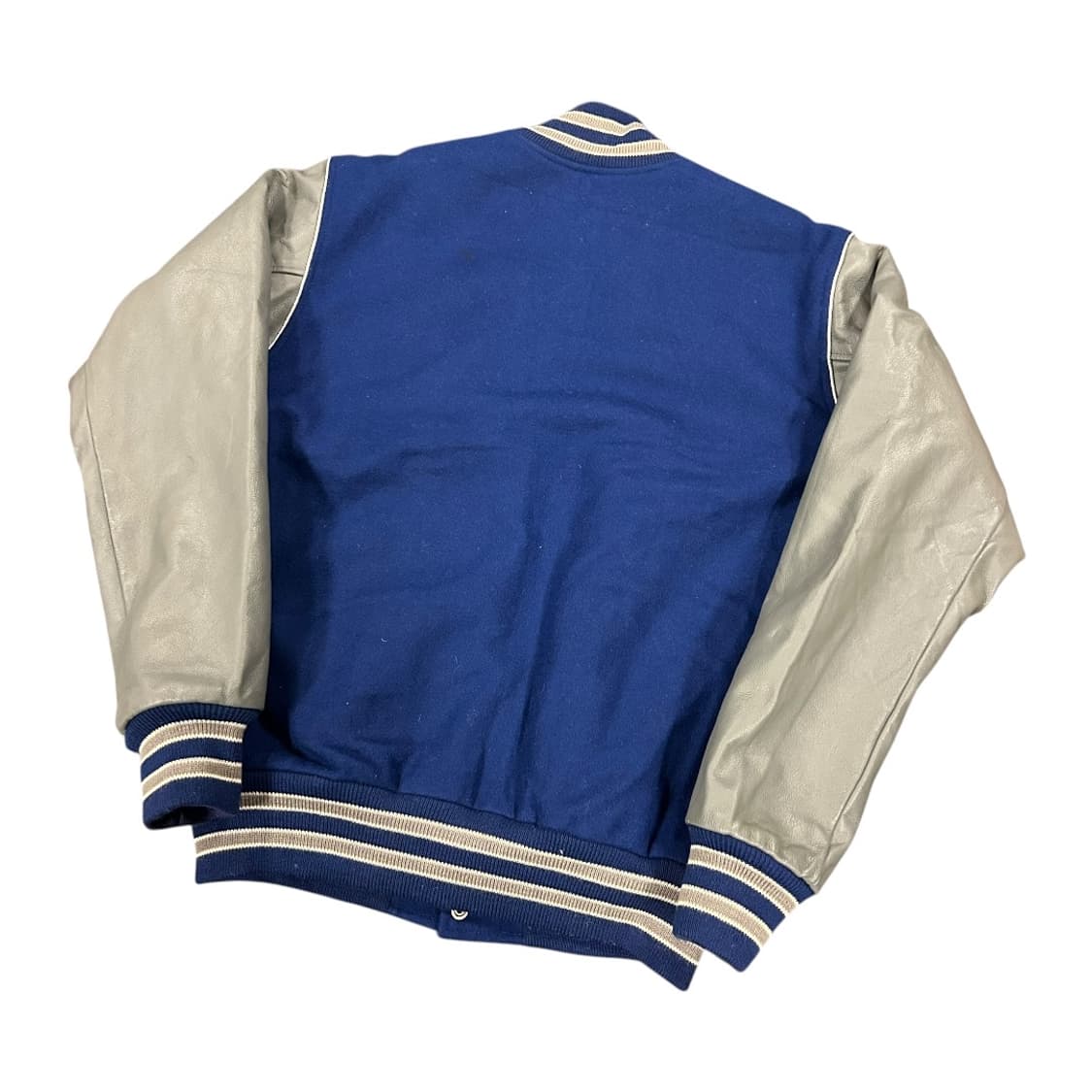 2XL) TM 애슬레틱스 USA 블루 그레이 레더 슬리브 울 바시티 자켓 상품이미지6