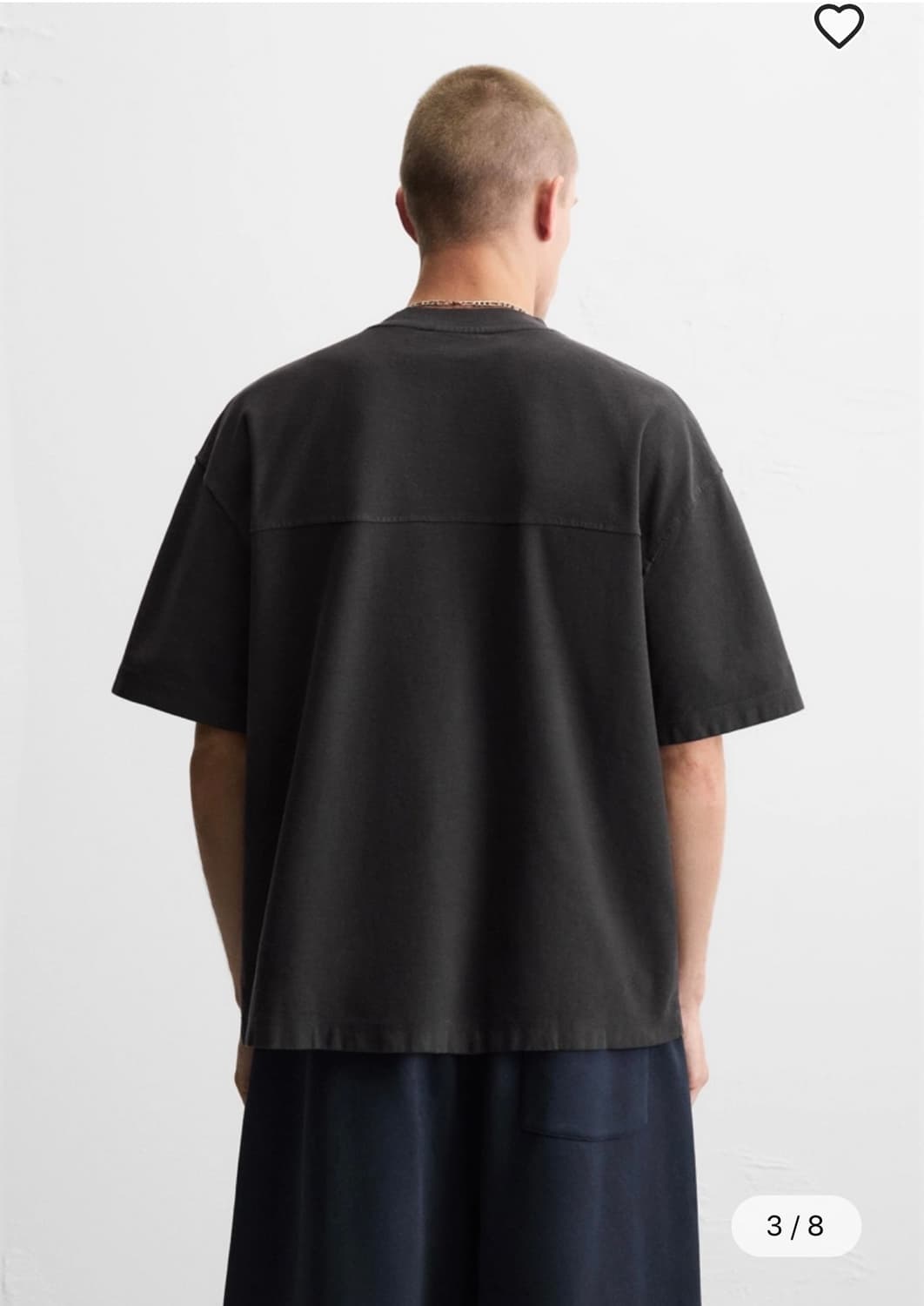 ZARA 워시드 헤비웨이트 티 XL 상품이미지2