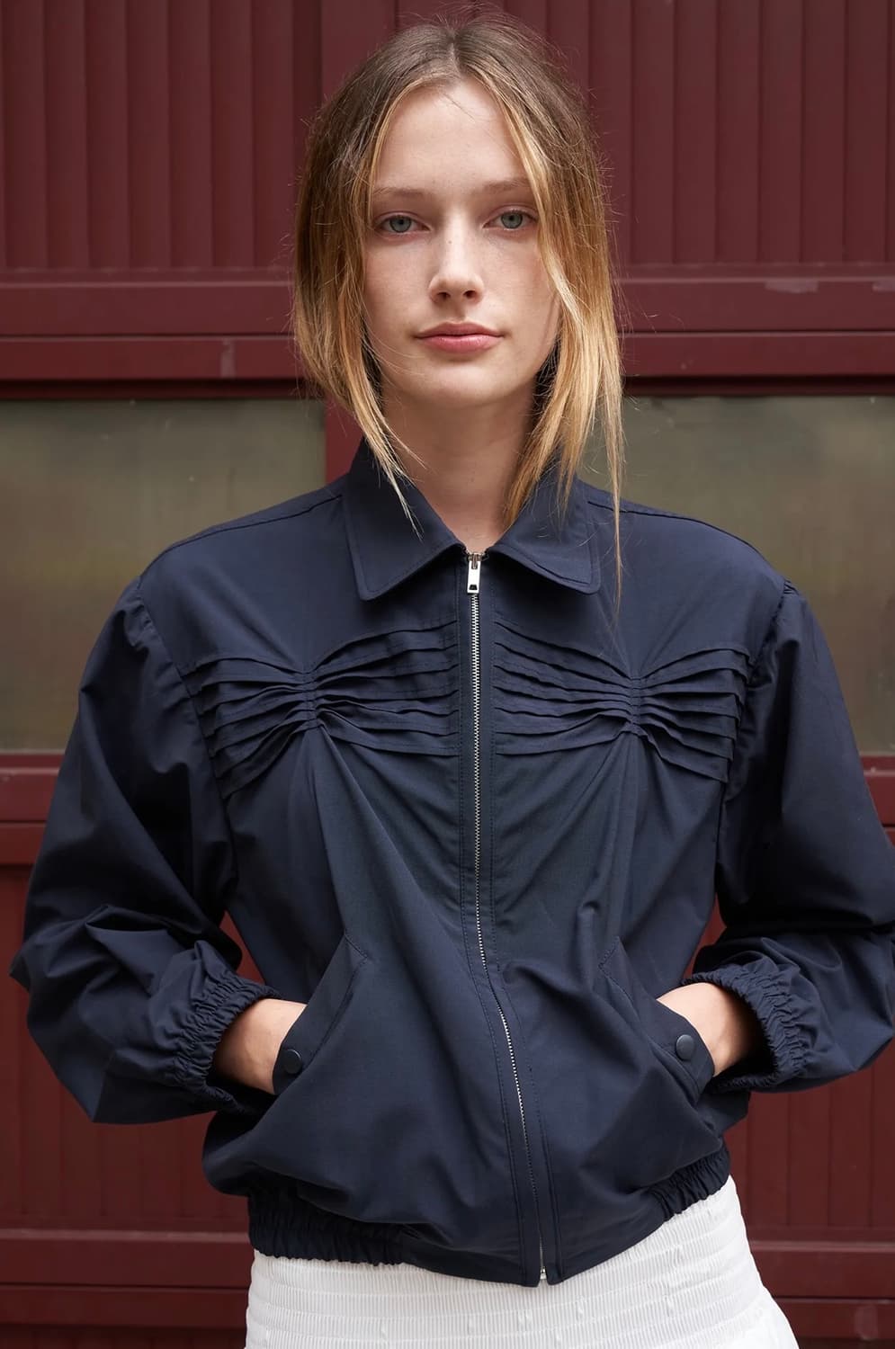 페스토 네이비 셔링 붐버 자켓  상품이미지1