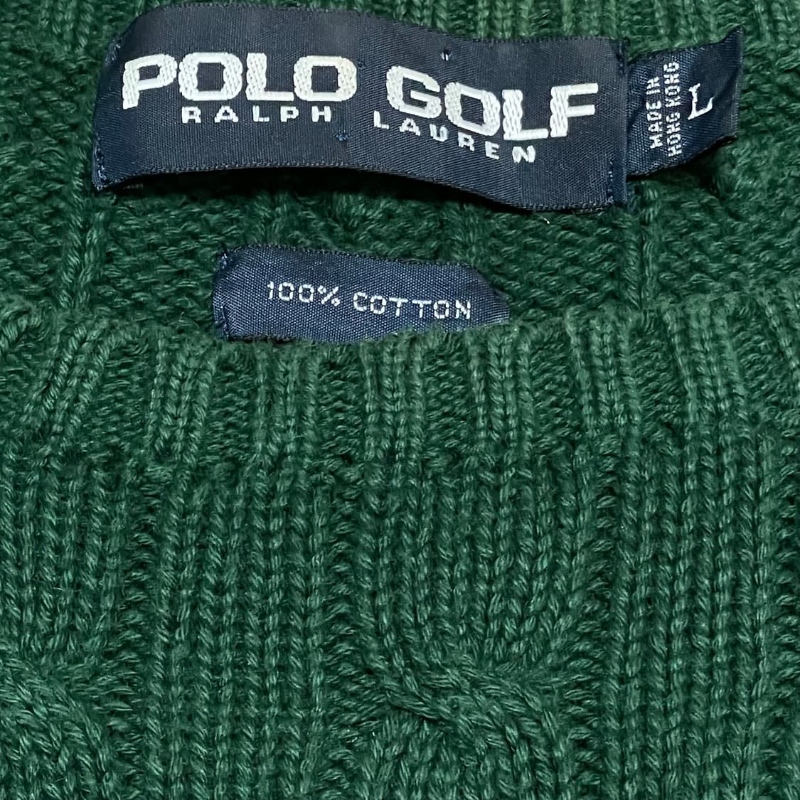 [L] 폴로 골프 빈티지 케이블 니트 그린 스웨터 상품이미지2