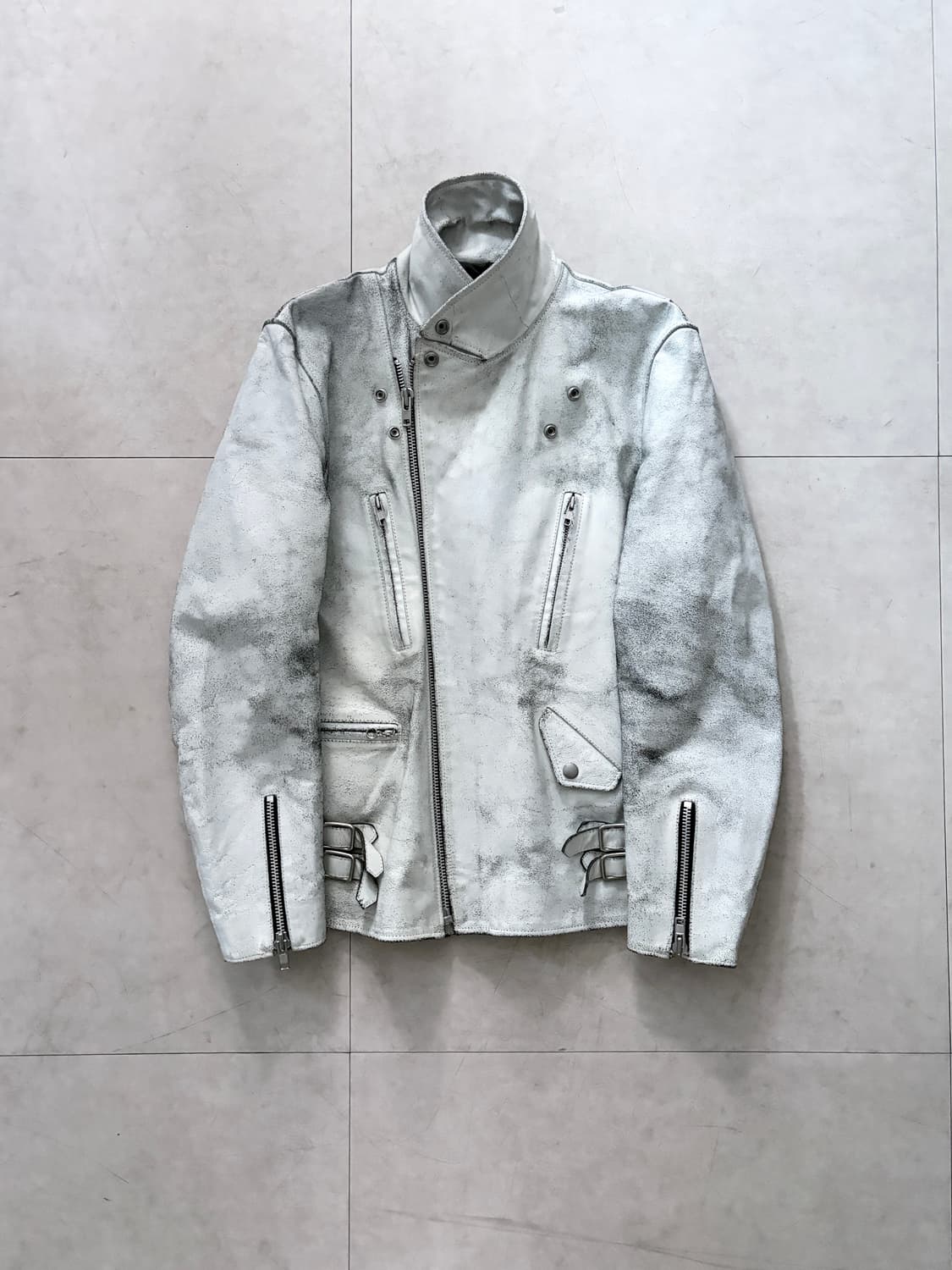 Y2K PPFM Distressed Leather Rider Jacket 상품이미지8