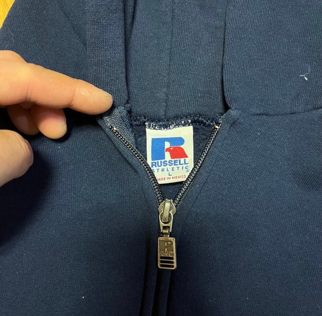 [L] 급처 90s 빈티지 러셀 네이비 후드집업 상품이미지4