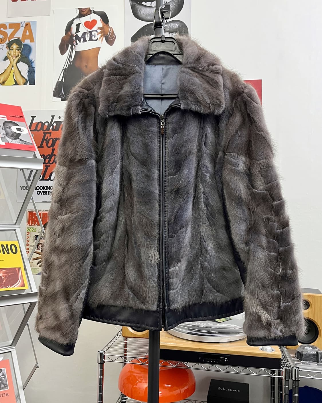 올드 빈티지 리얼 래빗 퍼 레더 자켓 상품이미지5