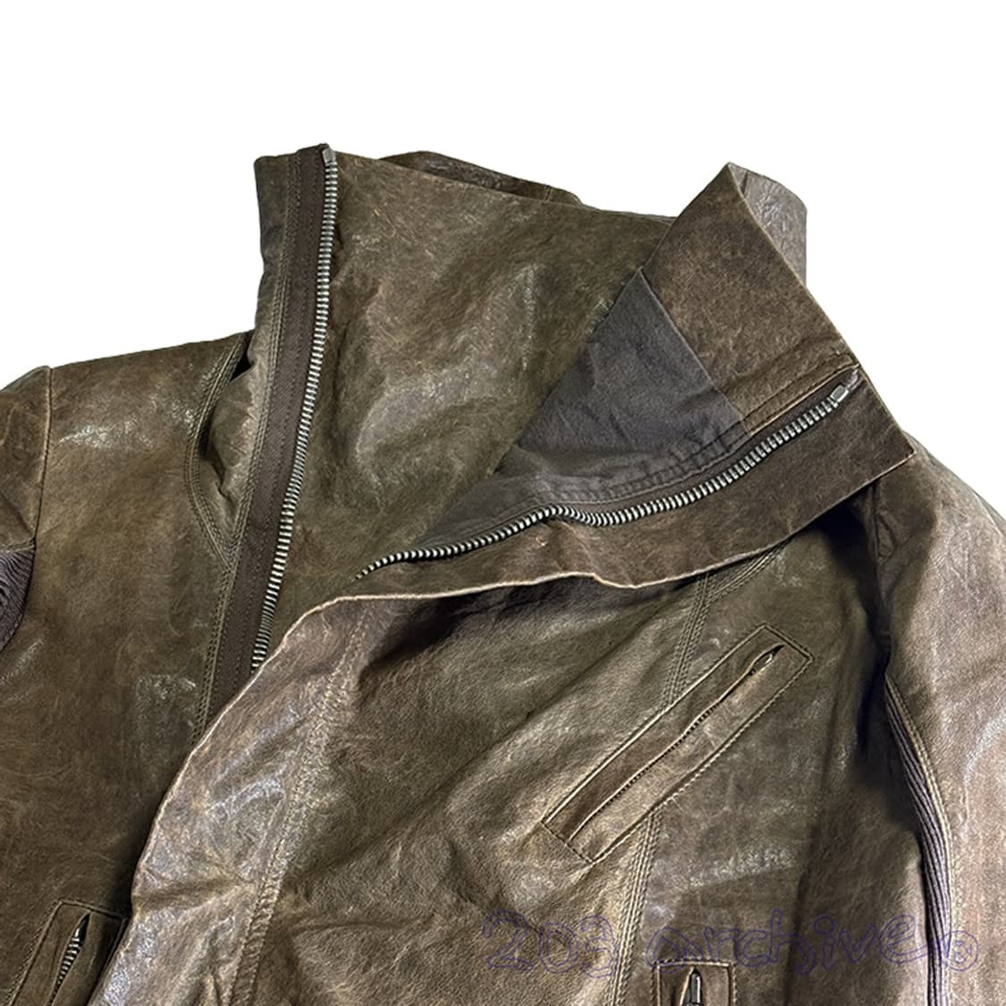 릭오웬스 여성 하이넥 램스킨 자켓 상품이미지3