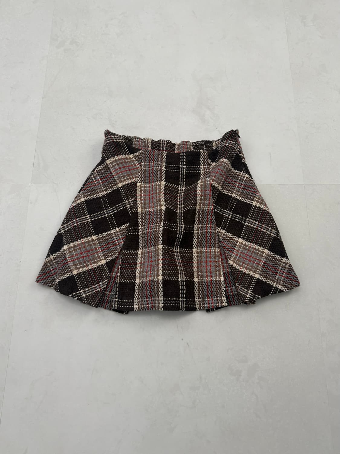 브라운 체크 플리츠 미니 스커트  상품이미지3