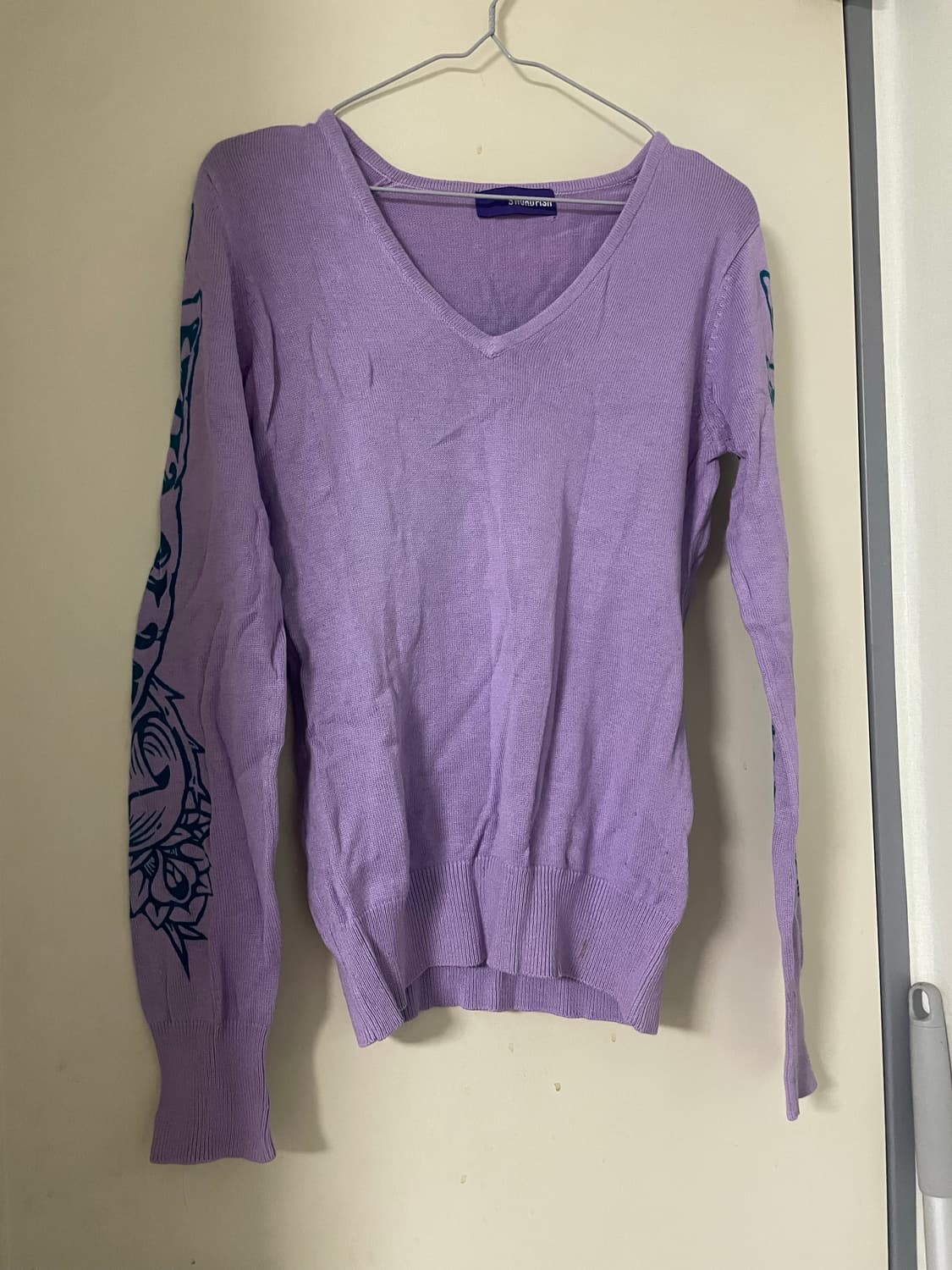 빈티지 퍼플 프린팅 니트 상품이미지2