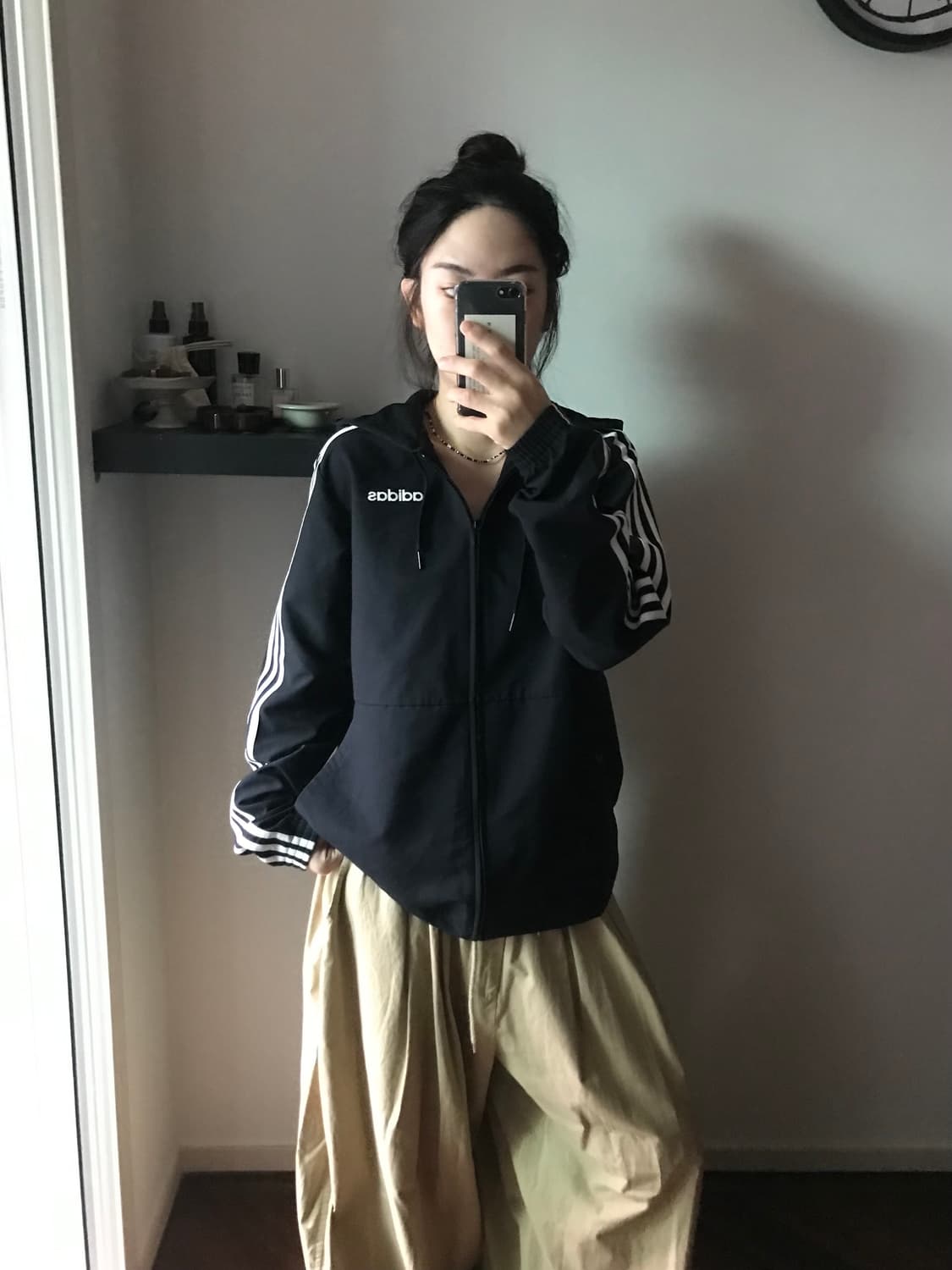 아디다스 스펠아웃 사이드라인 블랙 바람막이 자켓 상품이미지1