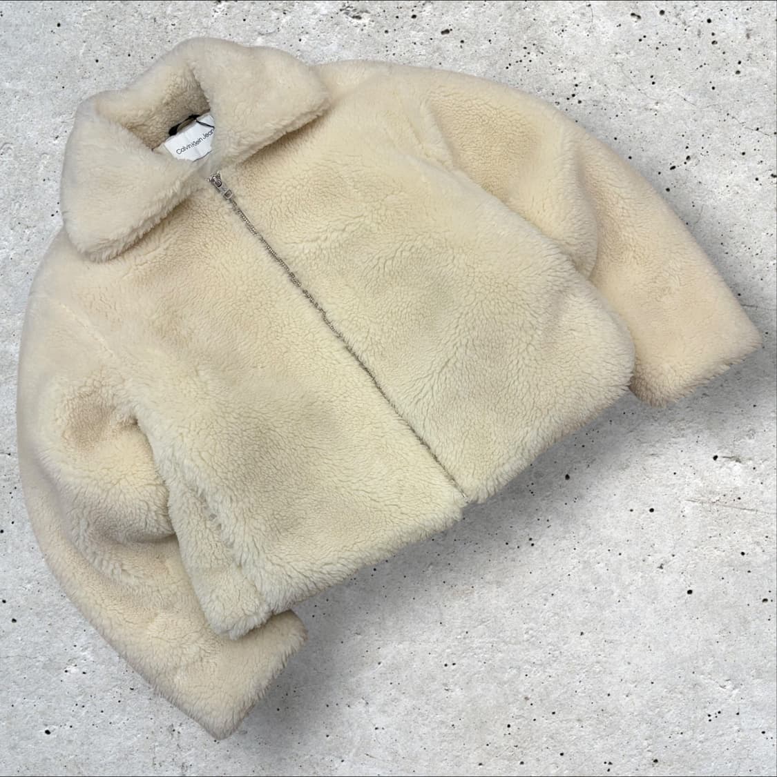 [XS] 캘빈클라인 CK 로고 뽀글이 자켓 아이보리 B593 상품이미지2