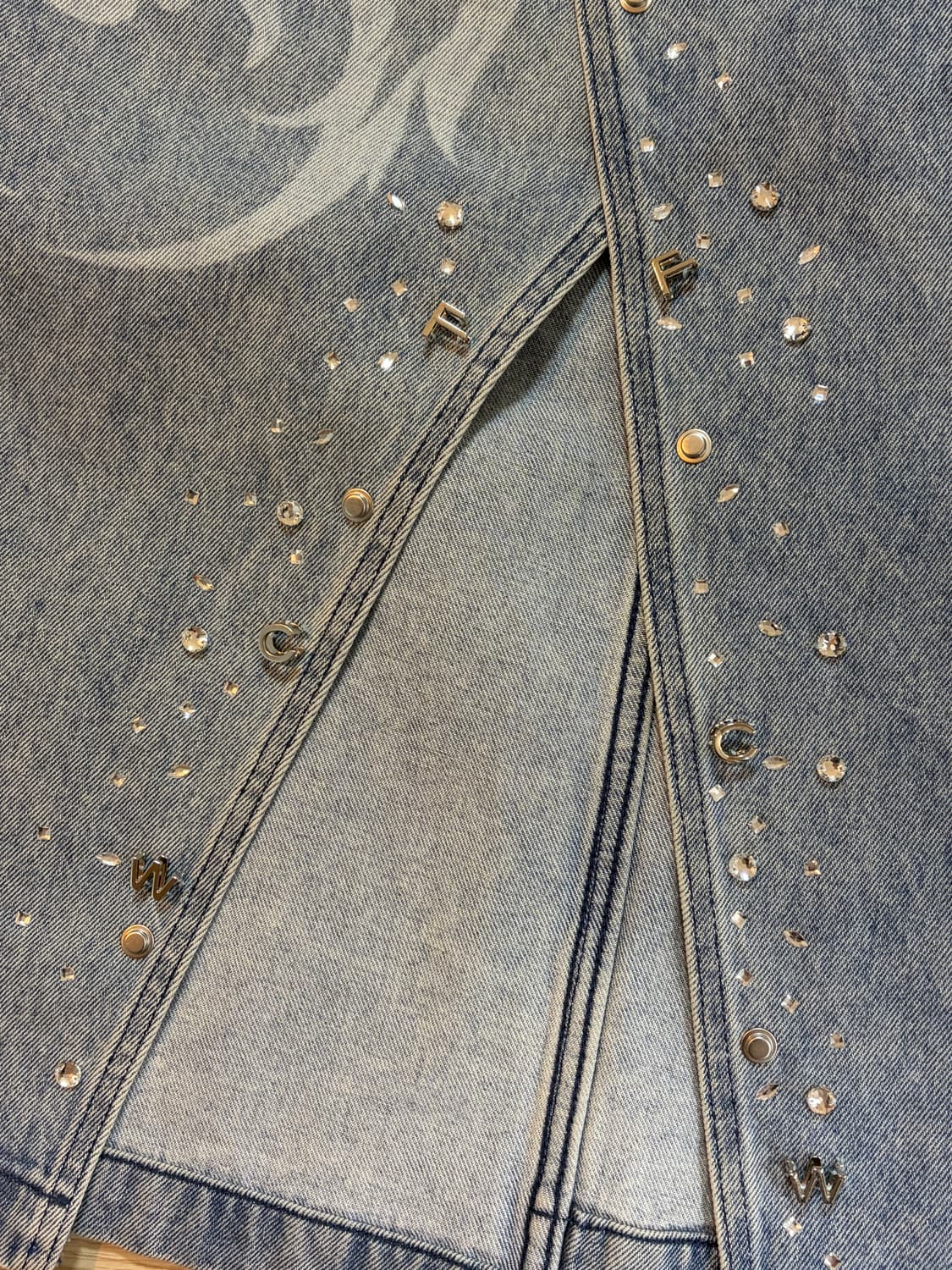 [S] 펑첸왕 피닉스 워싱 데님 스커트  상품이미지3