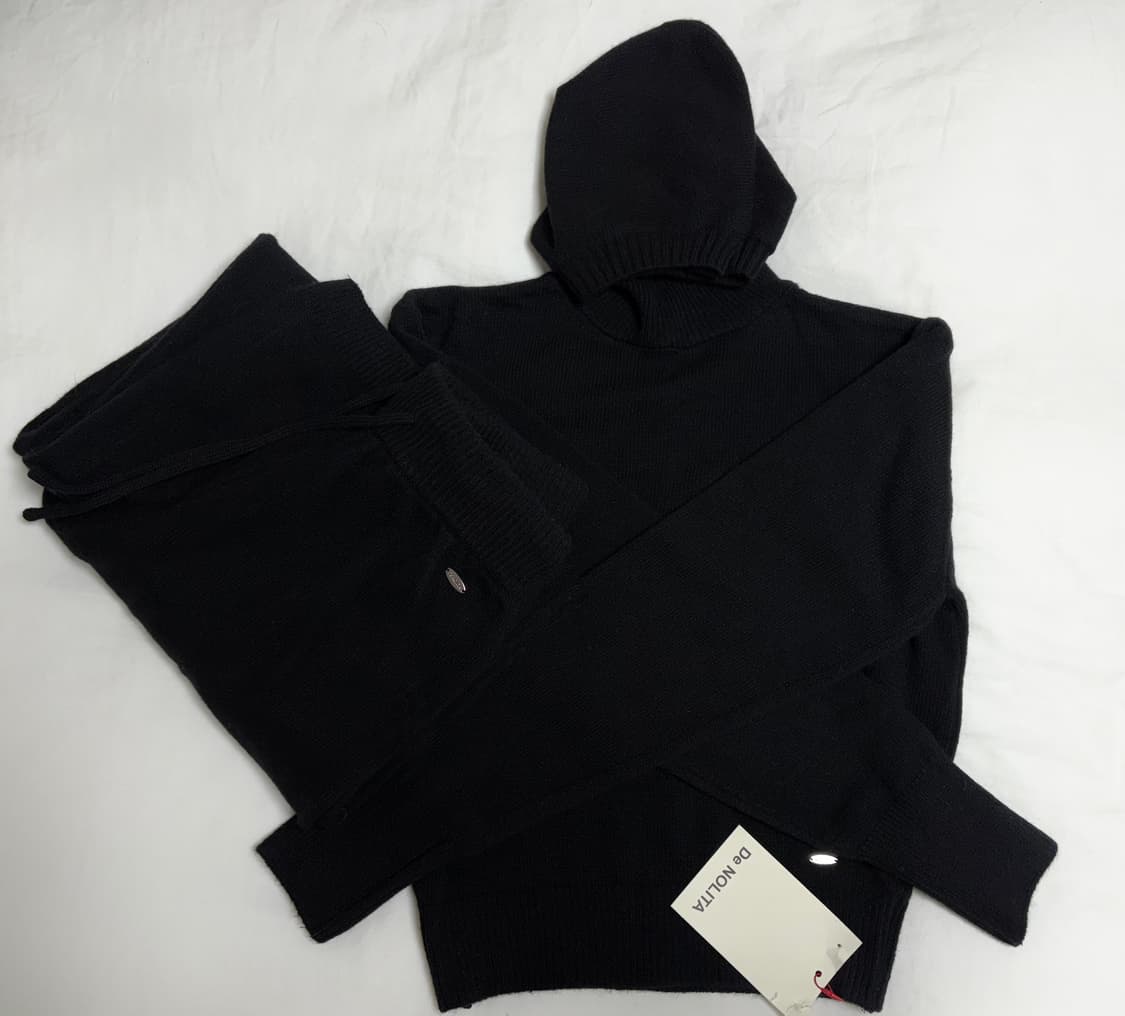 드노리타 하이엔드 메리노 니트m, 팬츠(long) 셋업 - 블랙 상품이미지1