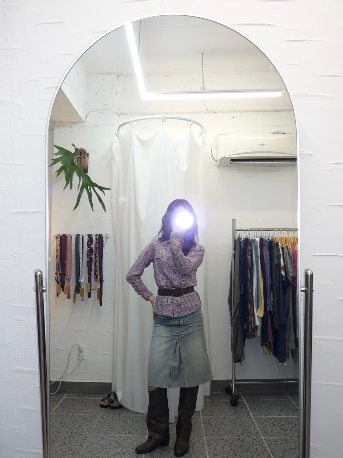 Pink check shirts 상품이미지1