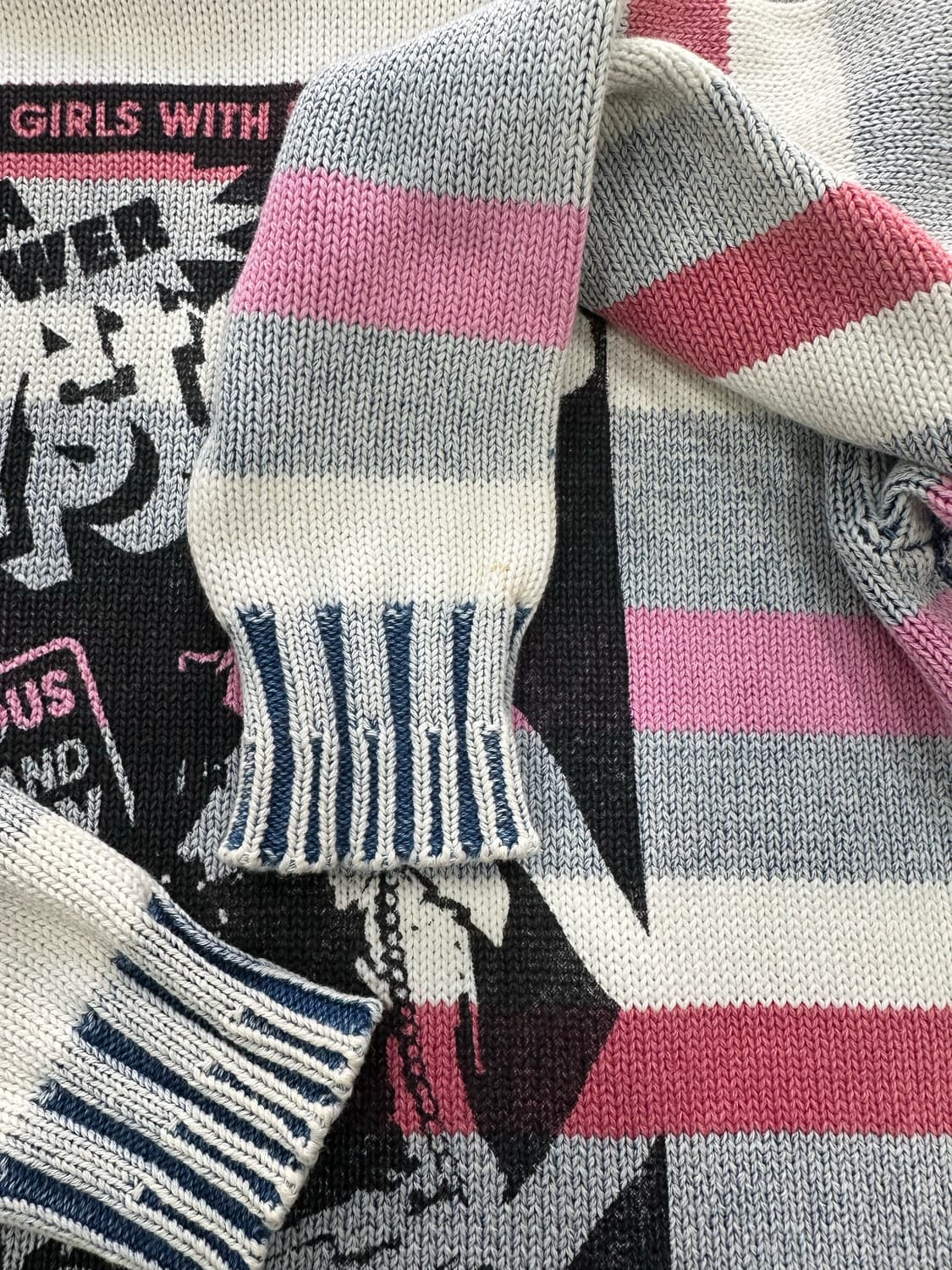 히스테릭글래머 오리지널블루 카툰로고 피그먼트워시드 데님 스트라이프 니트 상품이미지7