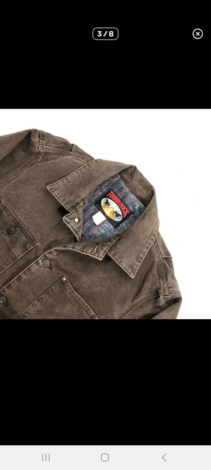 터프덕 브라운 워싱 기모 워크 자켓 상품이미지3