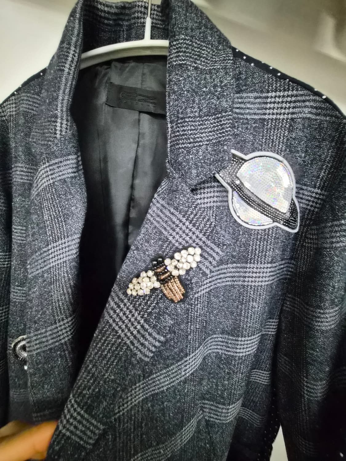 엔쥬반 체크도트 디자이너자켓 상품이미지5