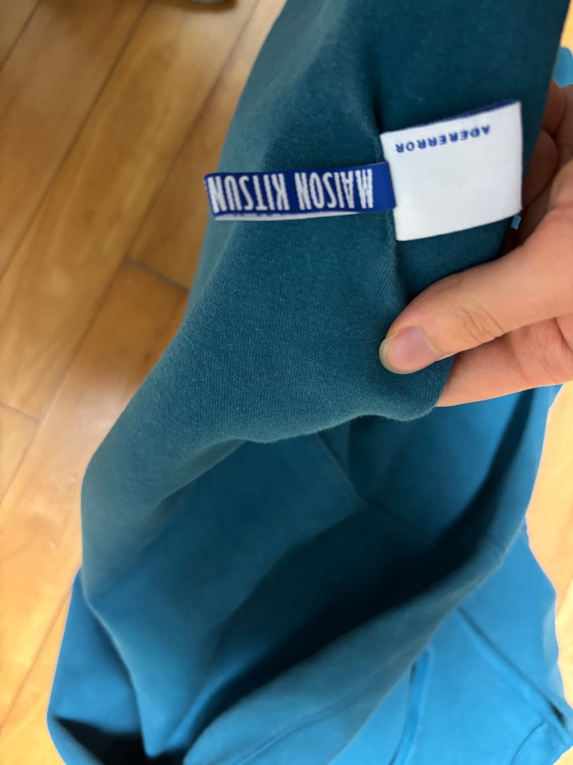 A2 메종키츠네 아더에러 폭스 후드 티셔츠 터콰이즈 상품이미지5