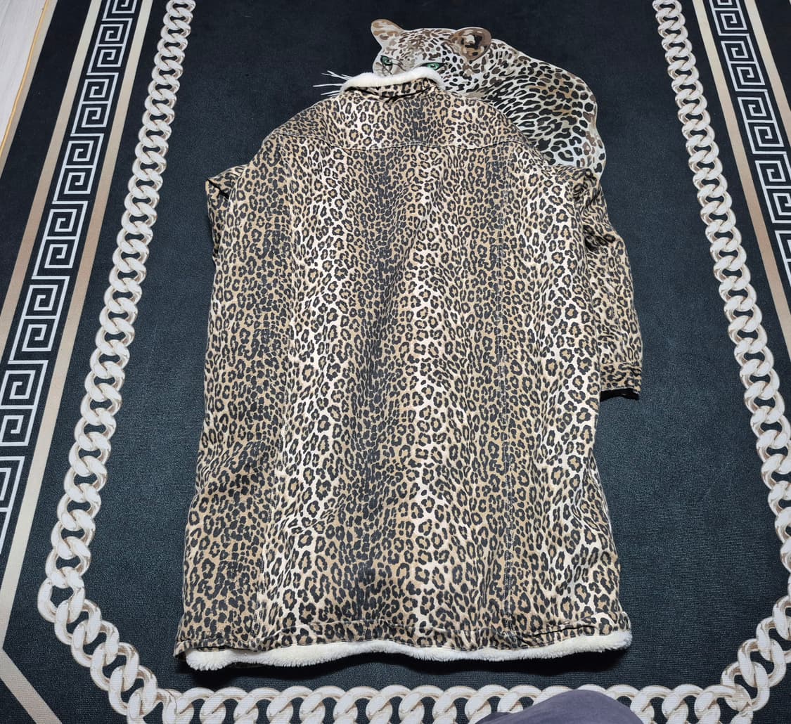 R13 알써틴 21F/W 라일 레오파드 트러커 코트 자켓 L 상품이미지5