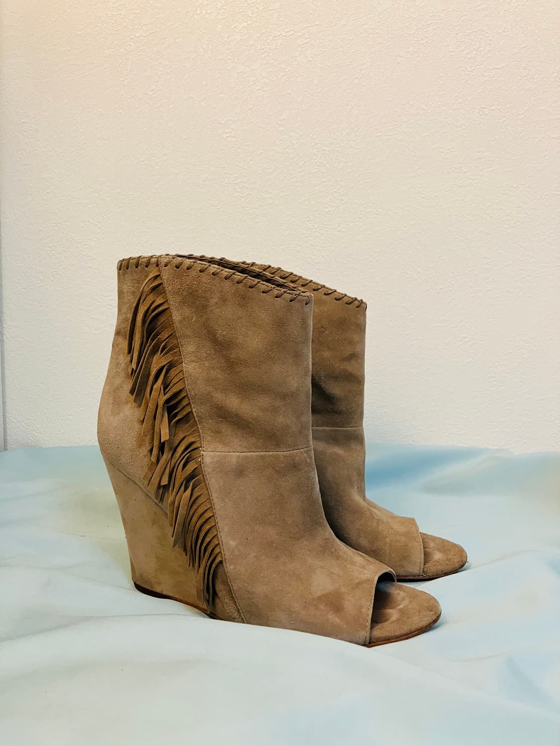 아쉬 ash 스웨이드 프린지 장식 웨지힐 230mm y2k 상품이미지1