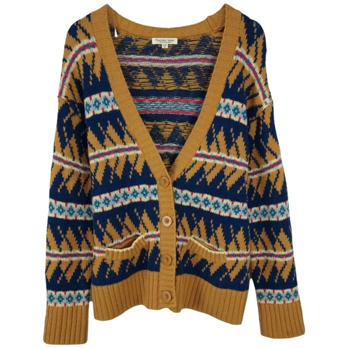 [써스데이아일랜드] 에스닉 패턴 브이넥 니트 가디건 M19111 상품이미지2