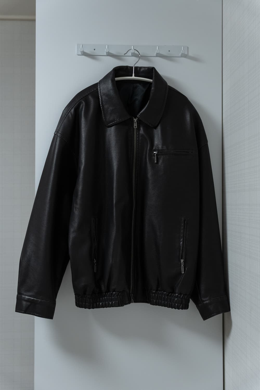 워시드 레더 오버핏 자켓 - 레더리 상품이미지3