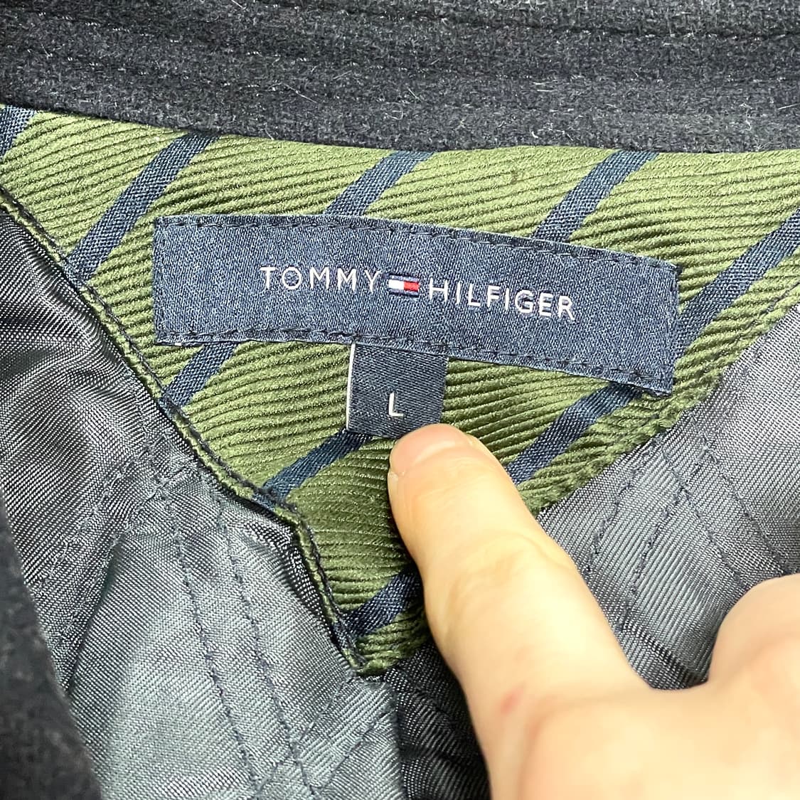 타미힐피거 네이비 울 피코트 남성L  상품이미지4