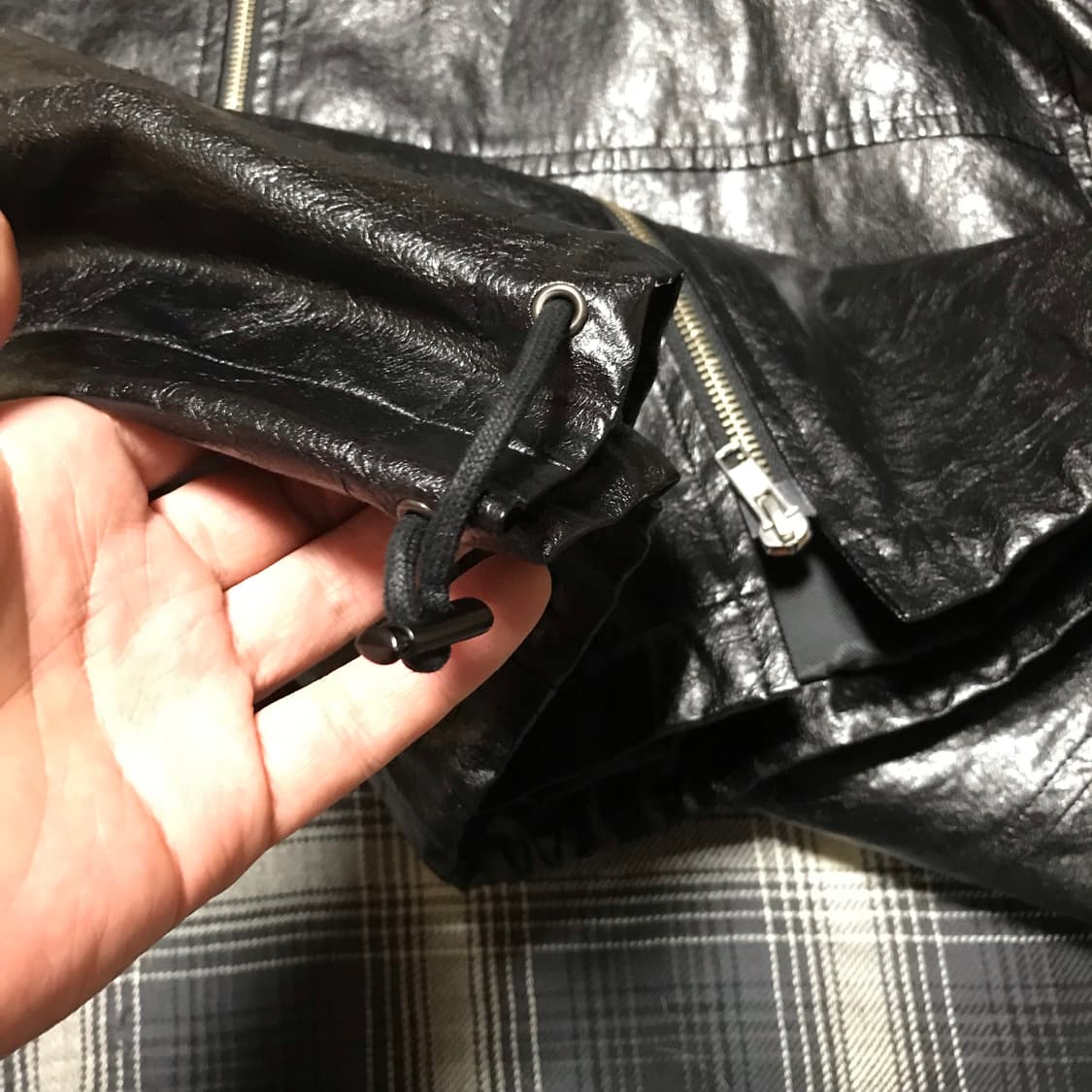 재팬 투웨이 오버핏 레더 워크자켓 반유광 상품이미지4