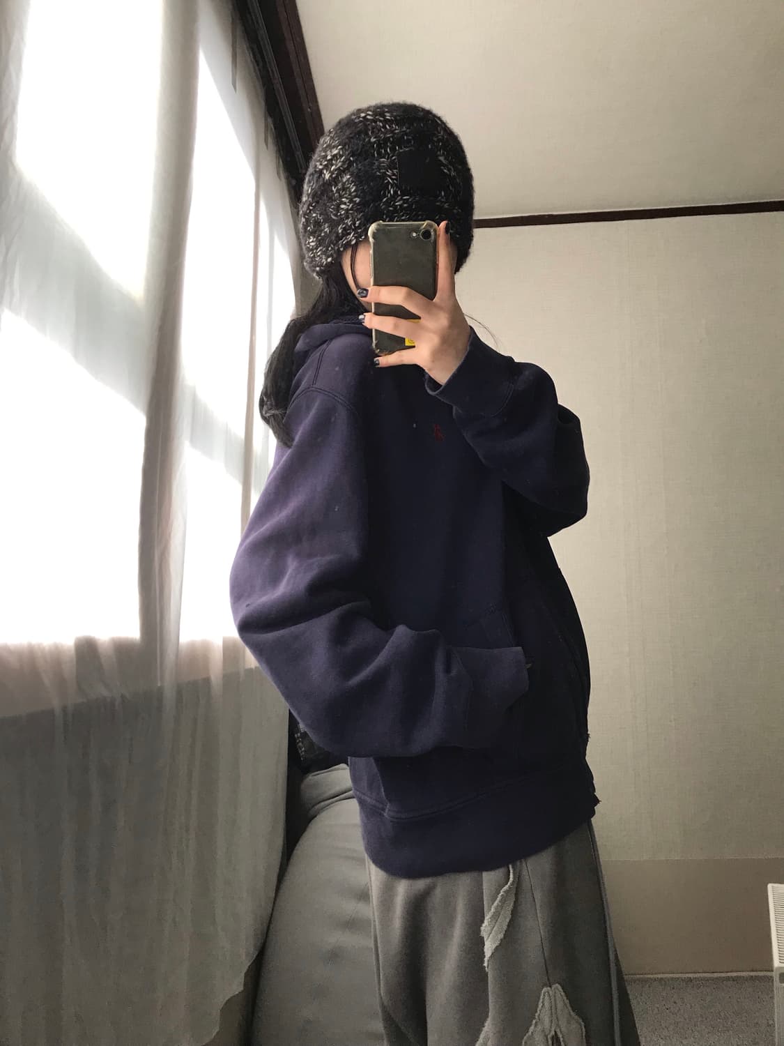 폴로 네이비 스웨트 후드집업 상품이미지5