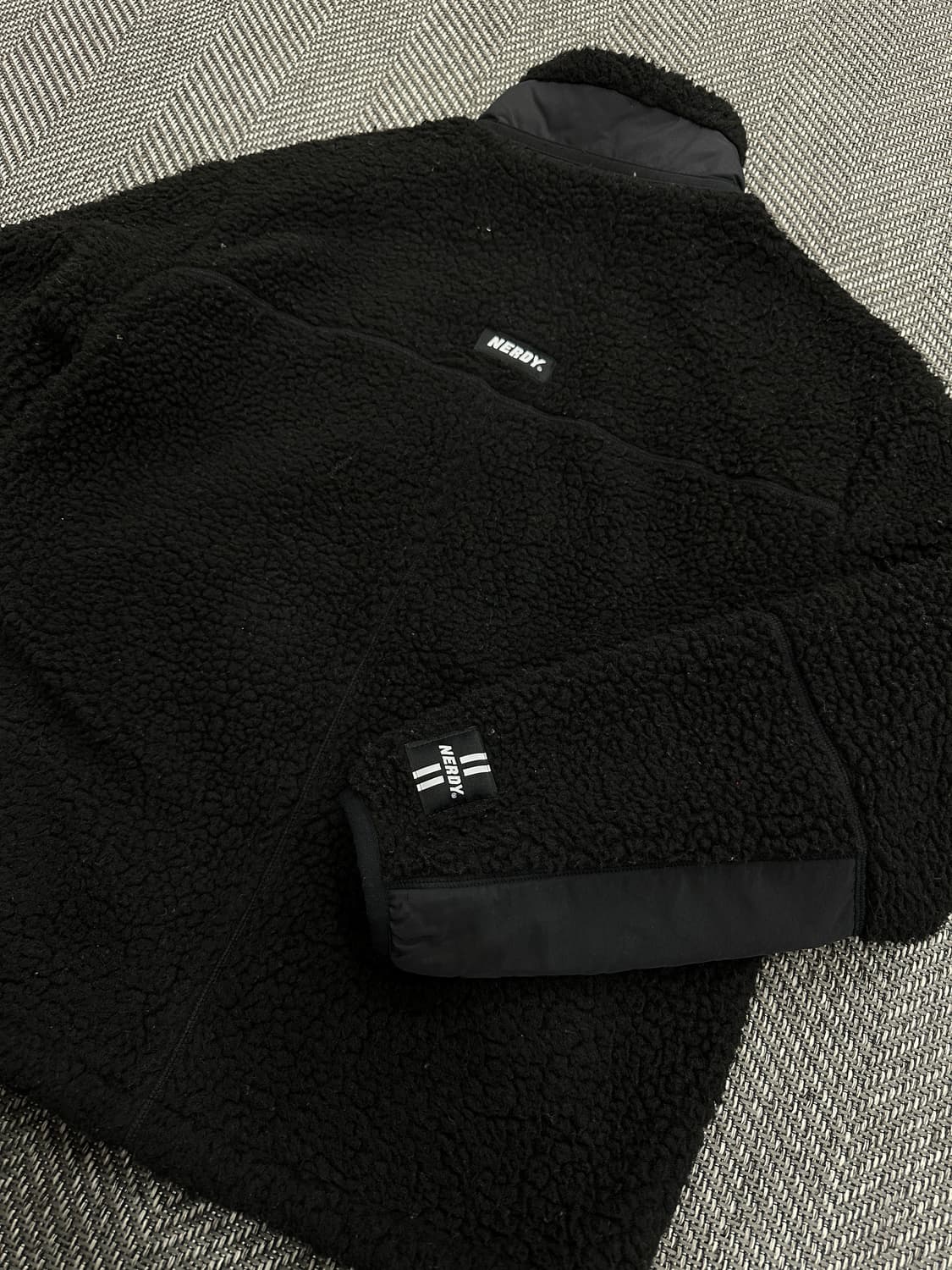 널디 뽀글이 플리스 집업 블랙 상품이미지6