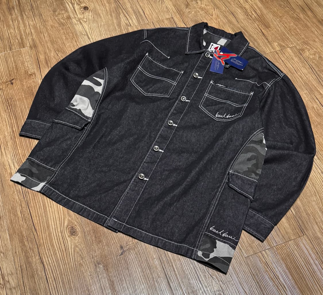 [L] 칼 카니 데드스탁 카모 데님 오버핏 자켓 상품이미지1