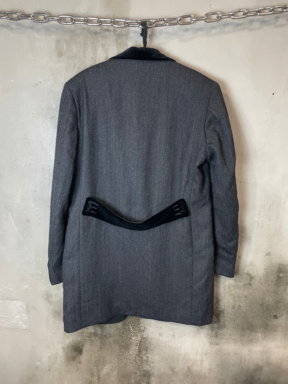 언유즈드 벨벳 트림 체스터 롱 자켓 상품이미지6