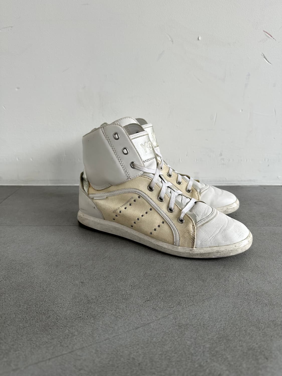 Y-3 요지 야마모토 크림 복싱 하이탑 스니커즈 상품이미지3