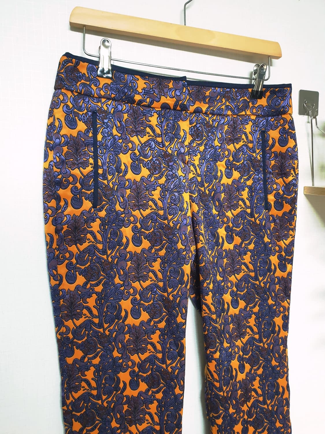 새상품 듀엘 실크자카드 팬츠 66 오렌지퍼플 상품이미지6