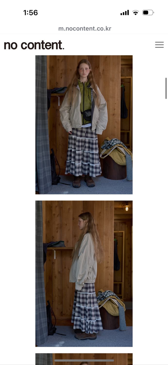 노컨텐츠 Cancan Long SK 체크 스커트 상품이미지3