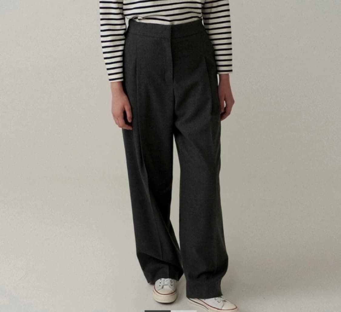 Blank03 Two-way wool tuck pants 슬랙스 차콜 S 상품이미지3
