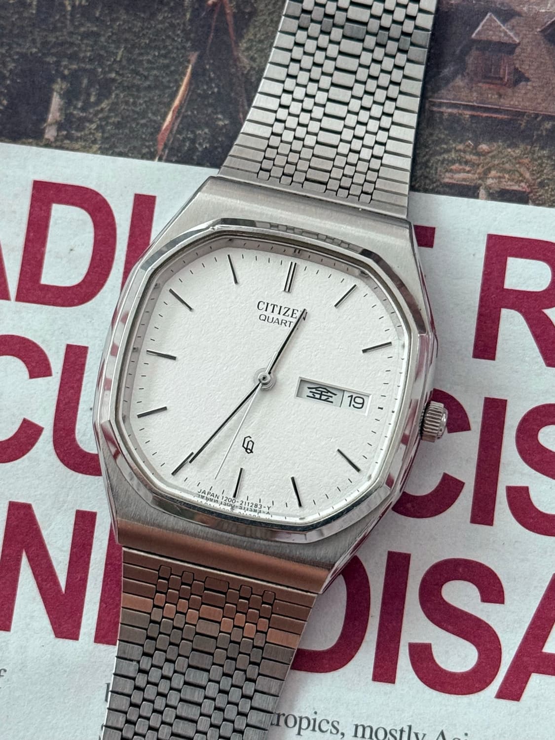 Citizen 시티즌 쿼츠 옥타곤 샌드 다이얼 Day-Date 1980 상품이미지1