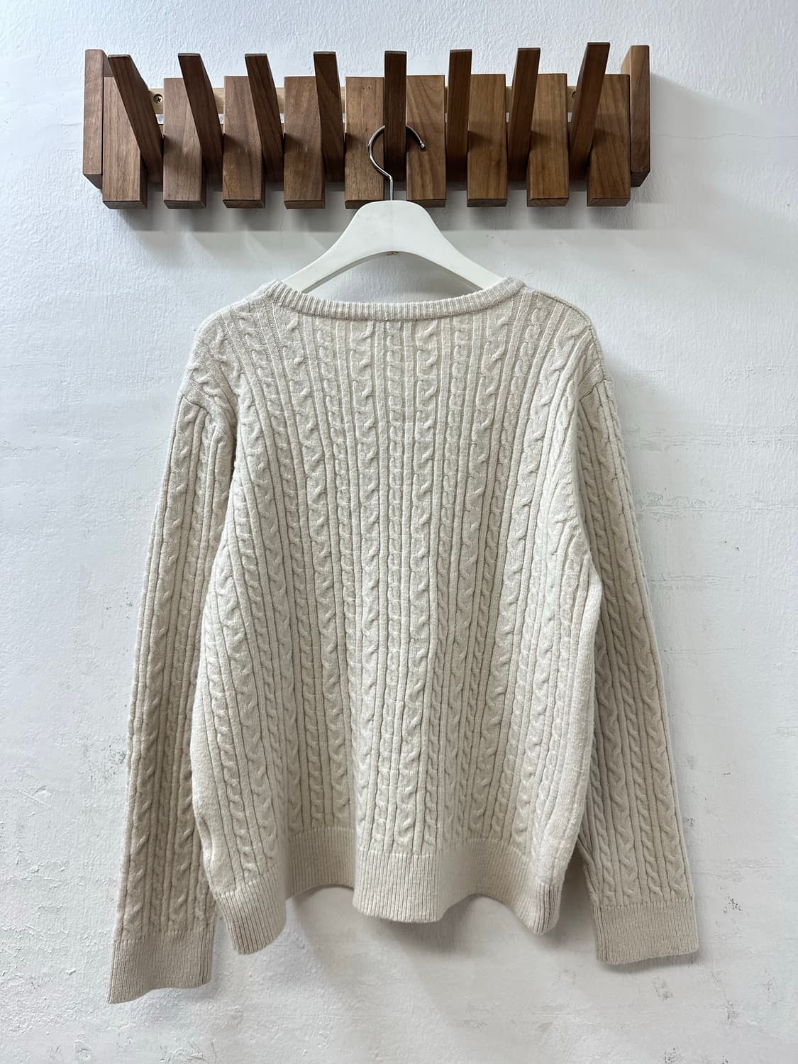 일본빈티지 케이블 짜임 라운드 니트 버튼 가디건 상품이미지3