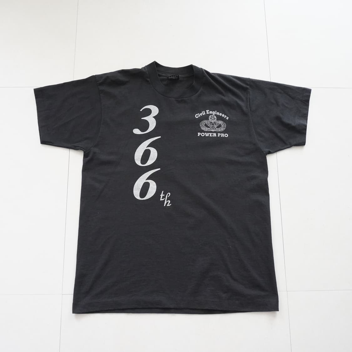 90s 미공군 366 전공대대 "POWER PRO" 싱글스티치 티셔츠 상품이미지2
