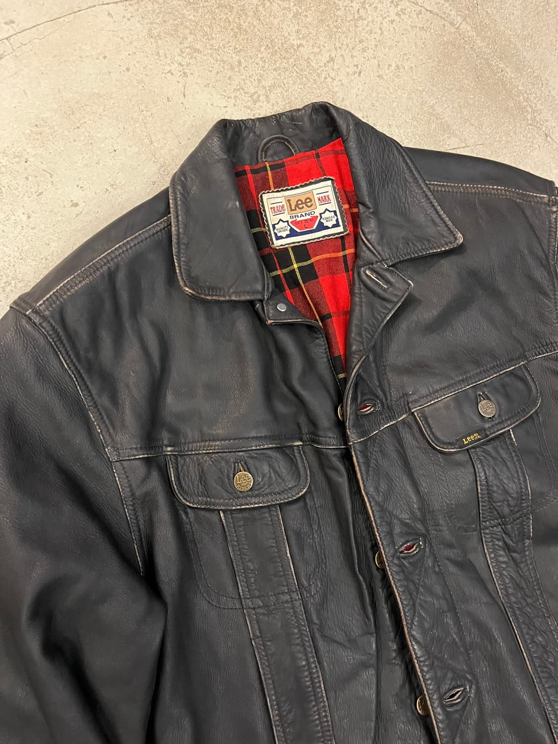 Vtg 90s Lee 레더 트러커 상품이미지3