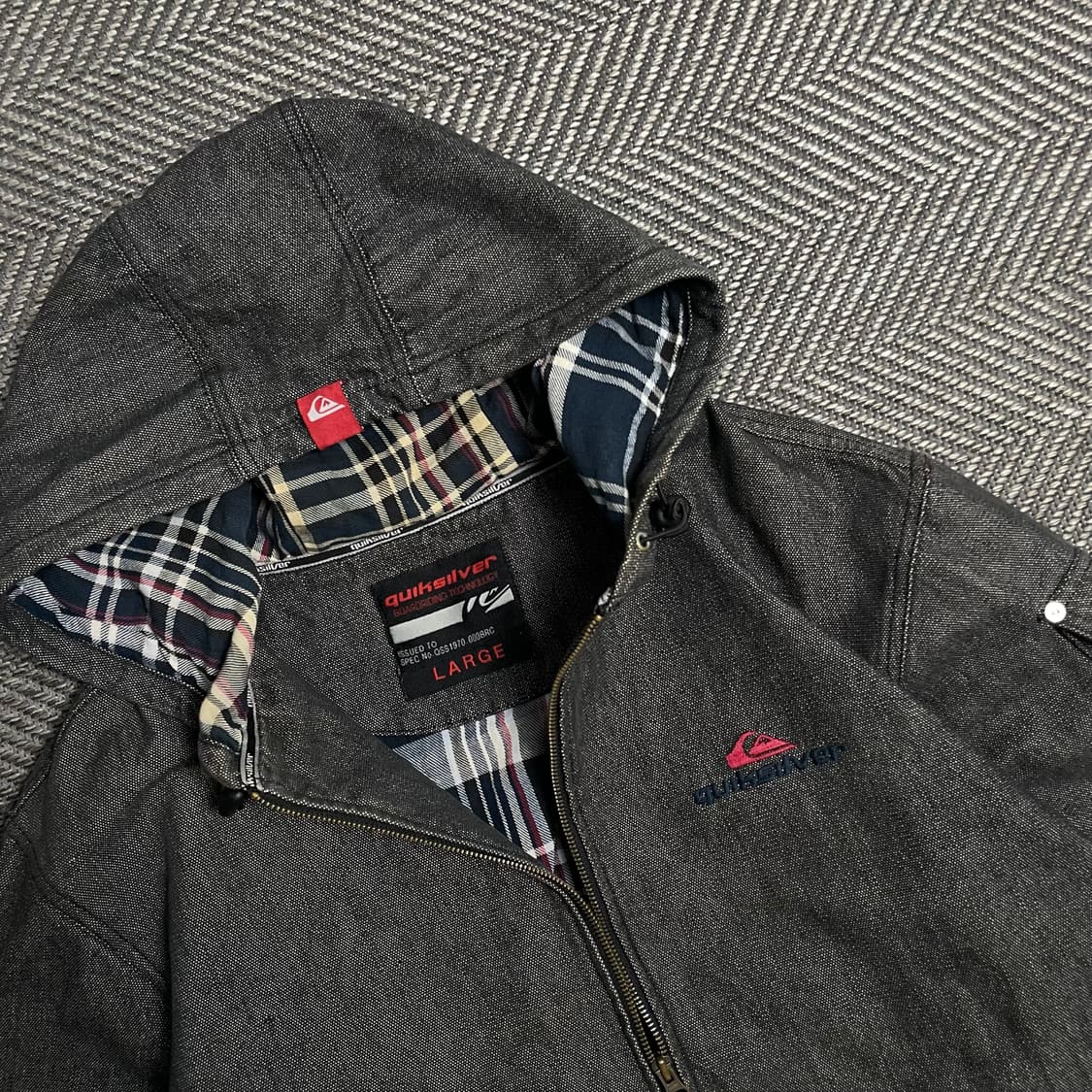 퀵실버 올드스쿨 메탈릭 데님 후드 집업 자켓y 5324 상품이미지5