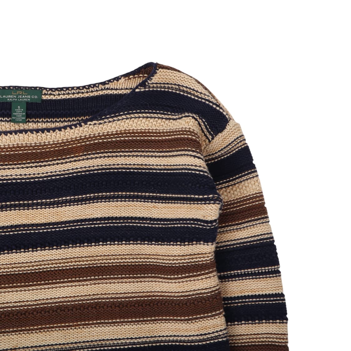 로렌 랄프로렌 베이지 스트라이프 보트넥 니트 상품이미지3