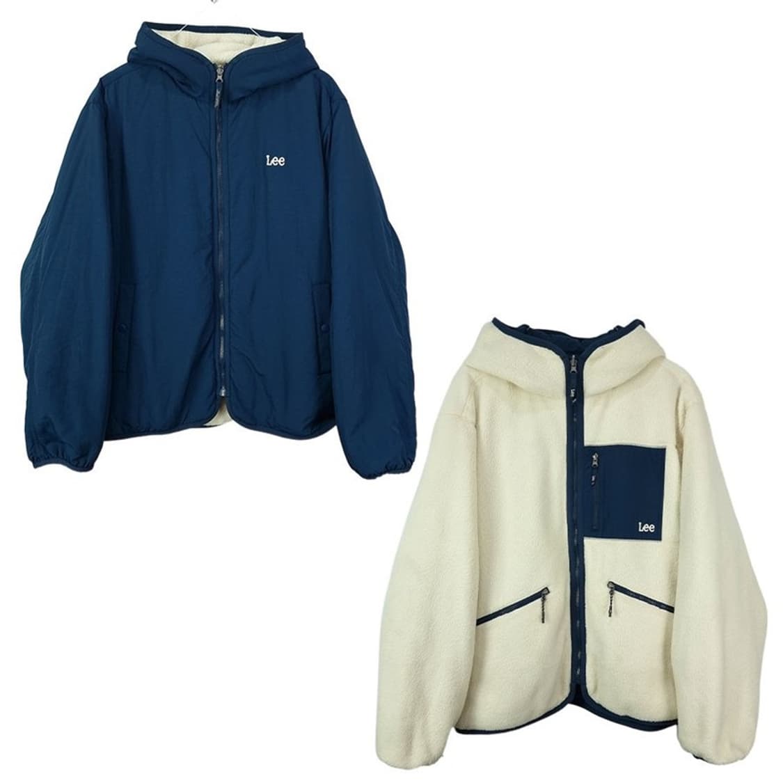 [리] 리버시블 양면 플리스 후리스 후드 자켓 M18811 상품이미지2