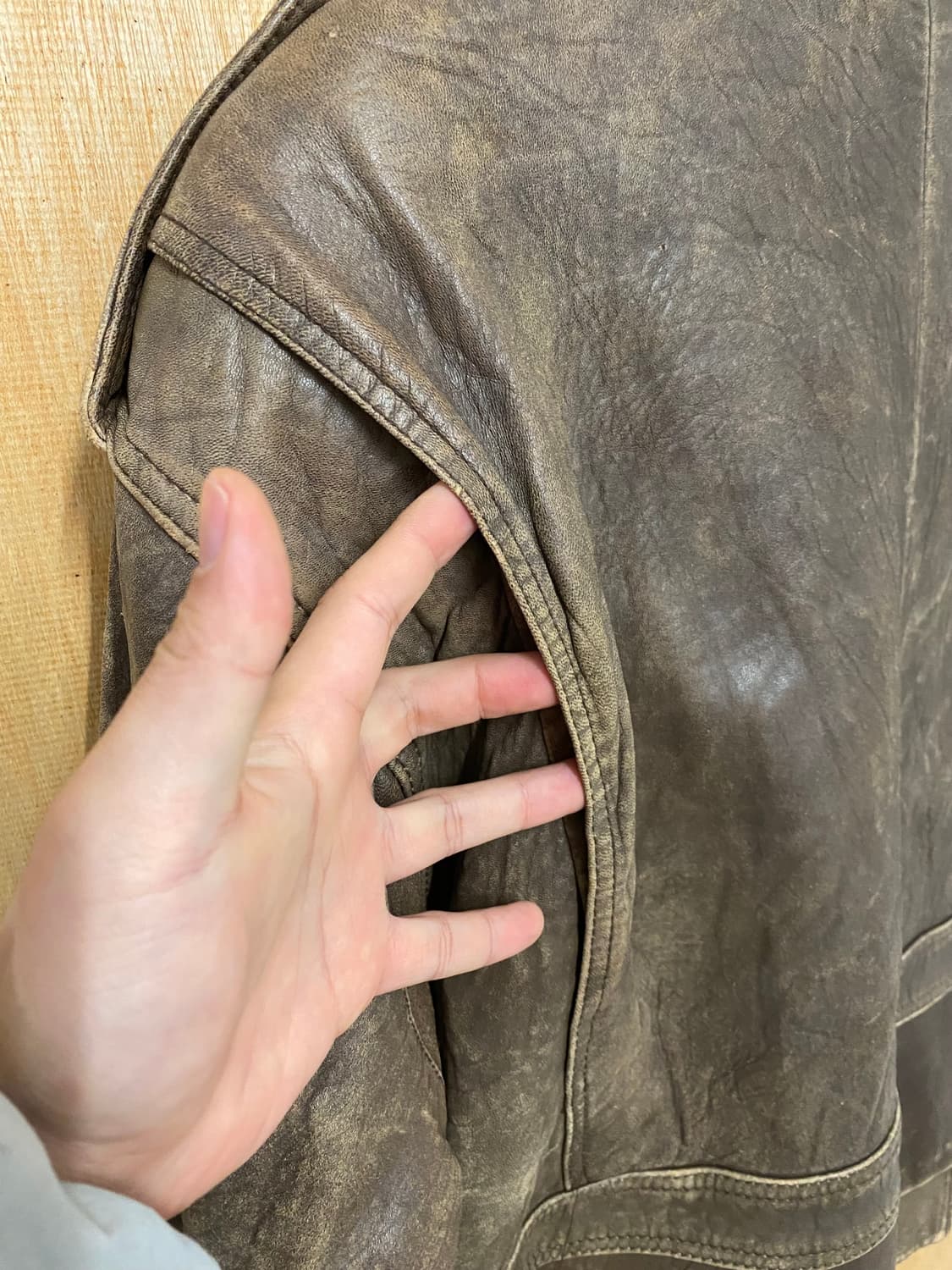 VTG hard faded G-1 leather jacket 상품이미지7