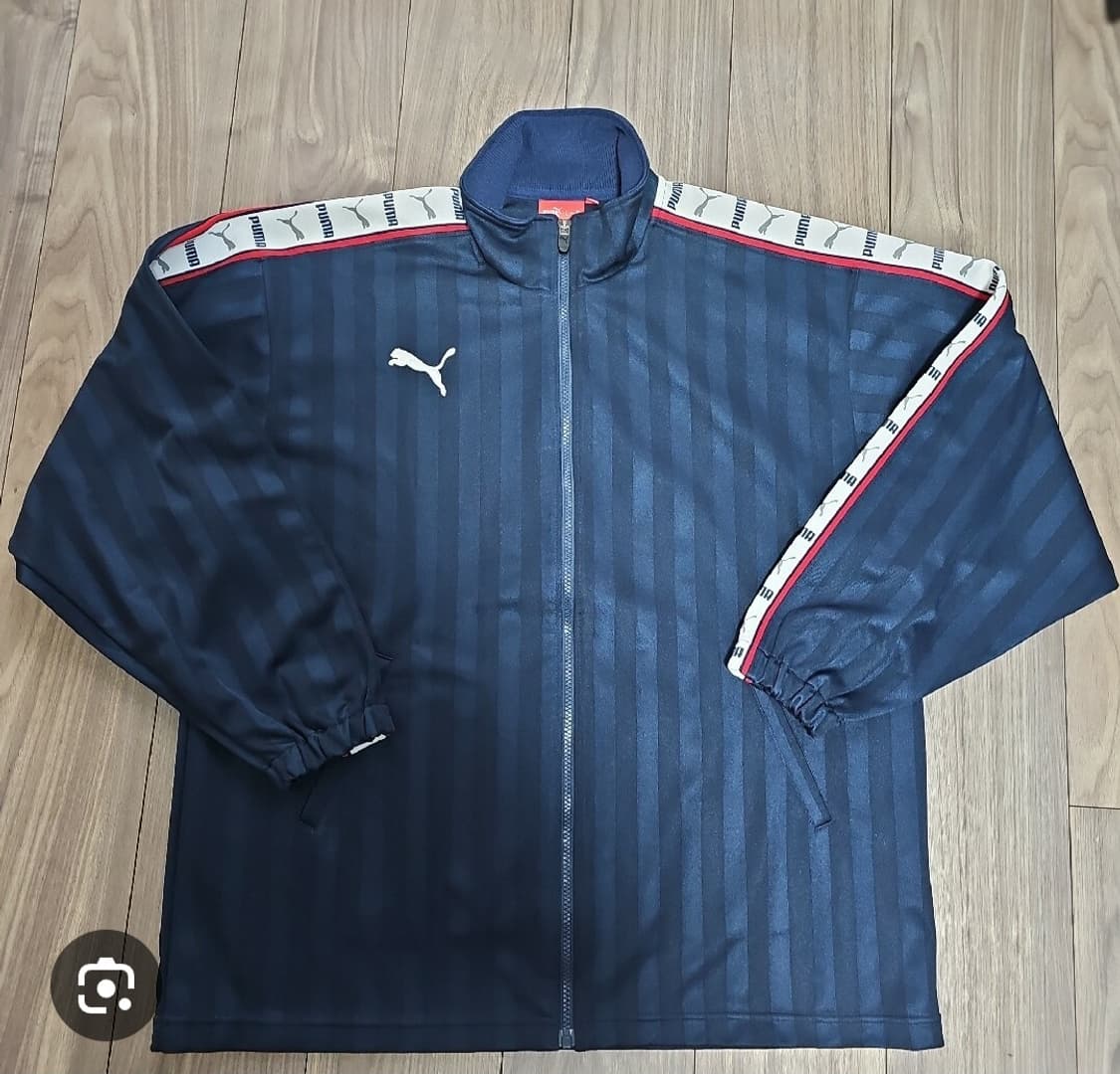 올드스쿨 푸마 네이비 스트라이프 져지트랙자켓 상품이미지1